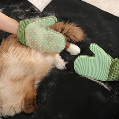 Dual-Action Cat Grooming Glove for Effortless Care