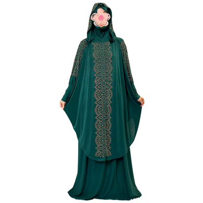 Long Skirt Abaya Kaftan with Hood for Women - Prayer Outfit