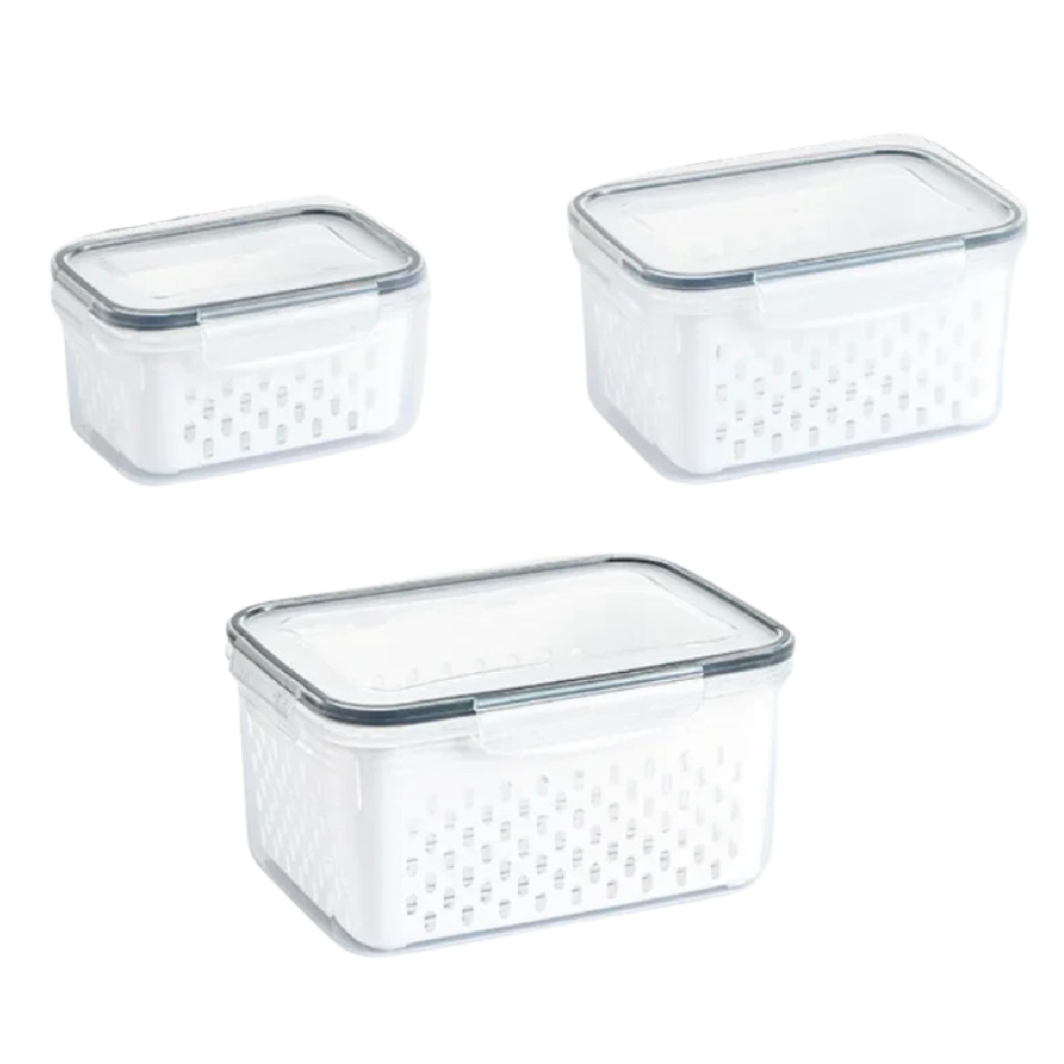 Drain Basket for Fresh Fruits and Vegetables - Refrigerator Storage Organizer