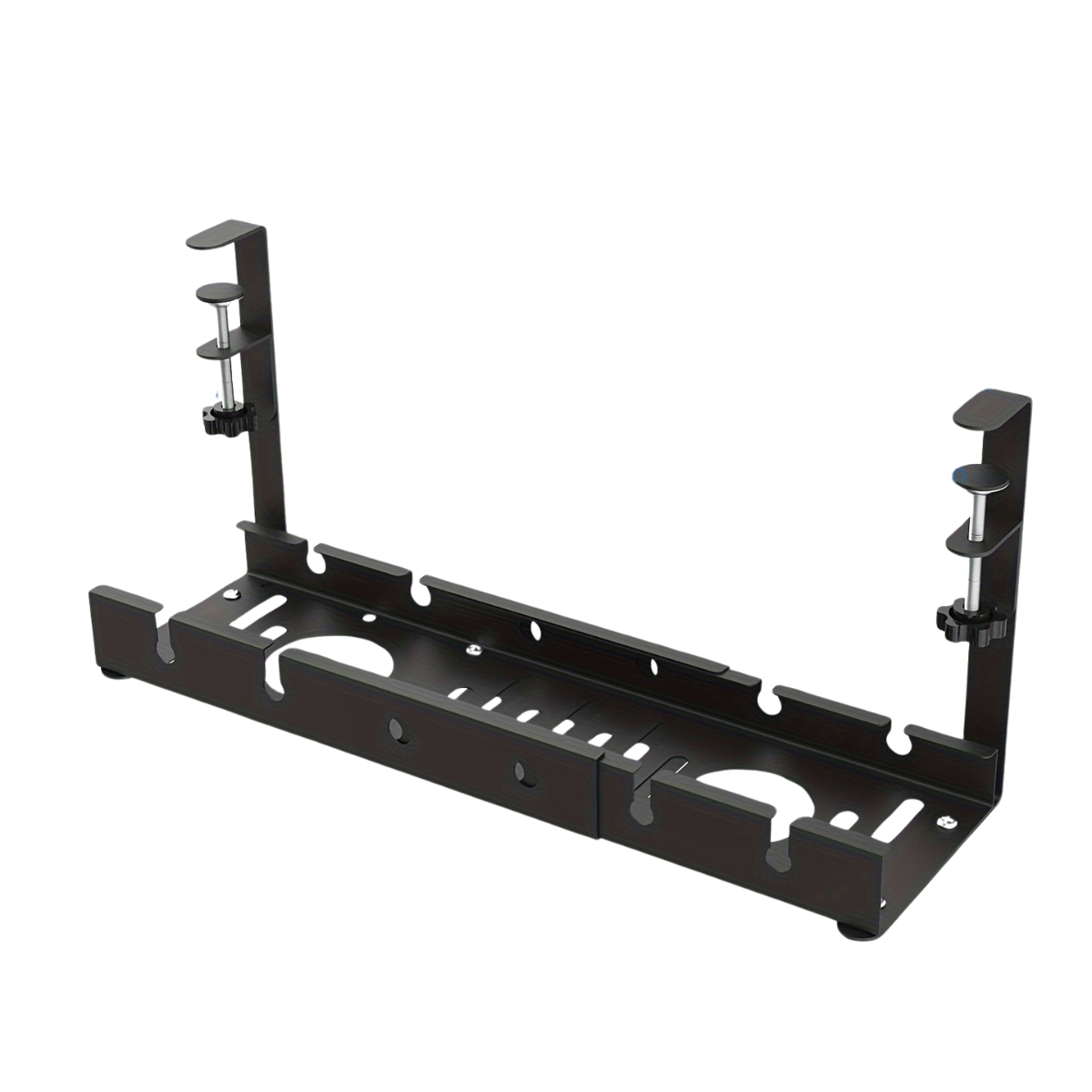 Under Desk Metal Cable Organizer Tray with Clamp