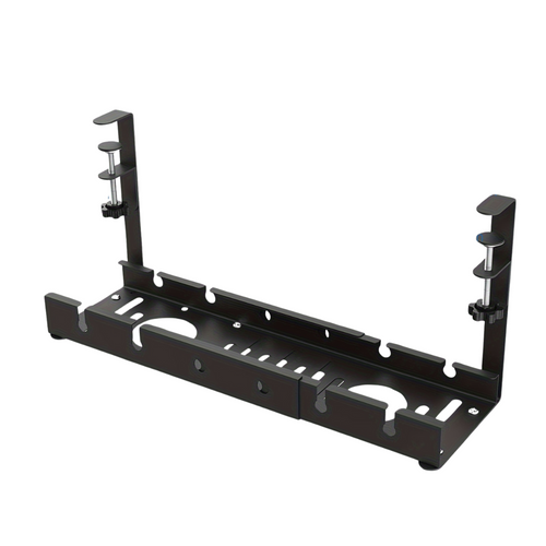 Under Desk Metal Cable Organizer Tray with Clamp