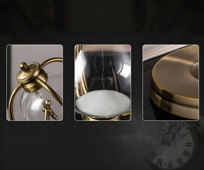 Elegant Gold-Framed Hourglass Clock – Timeless Design Decor