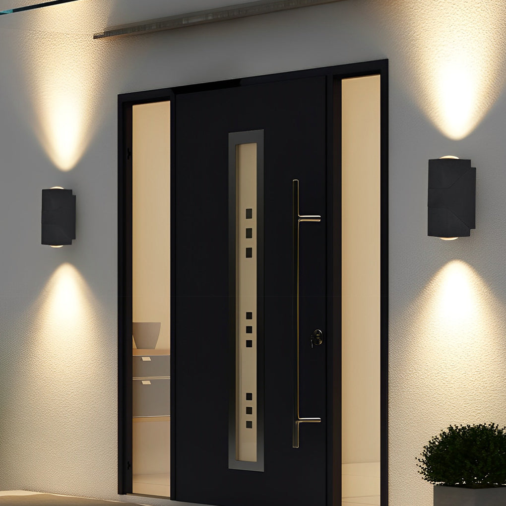 Waterproof Black Wall Lamp with Adjustable Motion Sensor and Up/Down Light