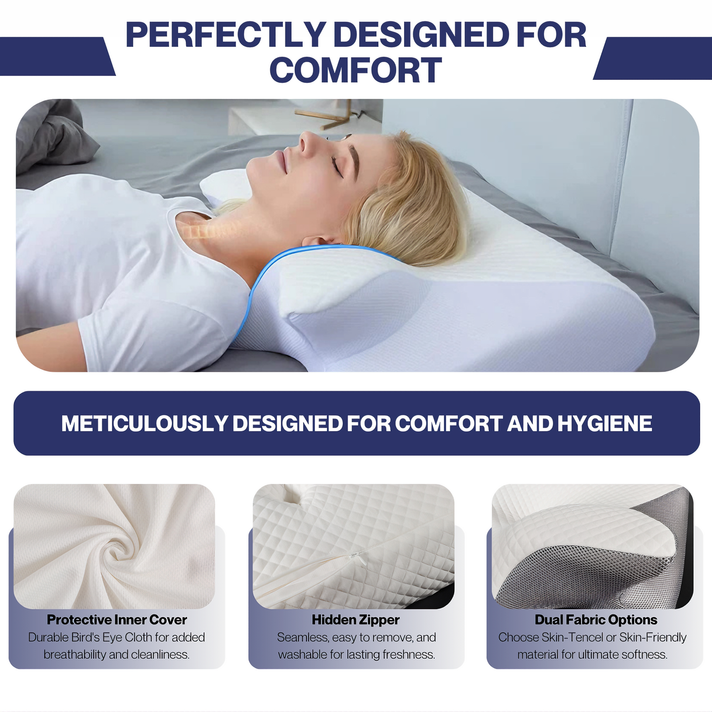 Ergonomic Orthopedic Pillow for Comfortable Sleep