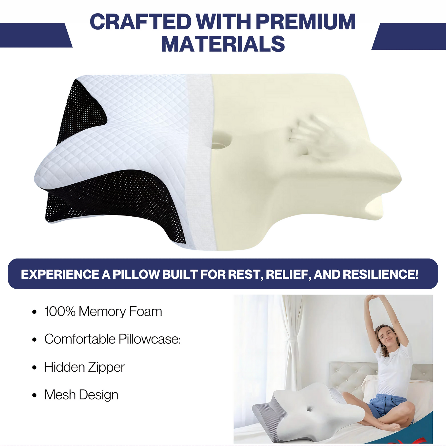Ergonomic Orthopedic Pillow for Comfortable Sleep