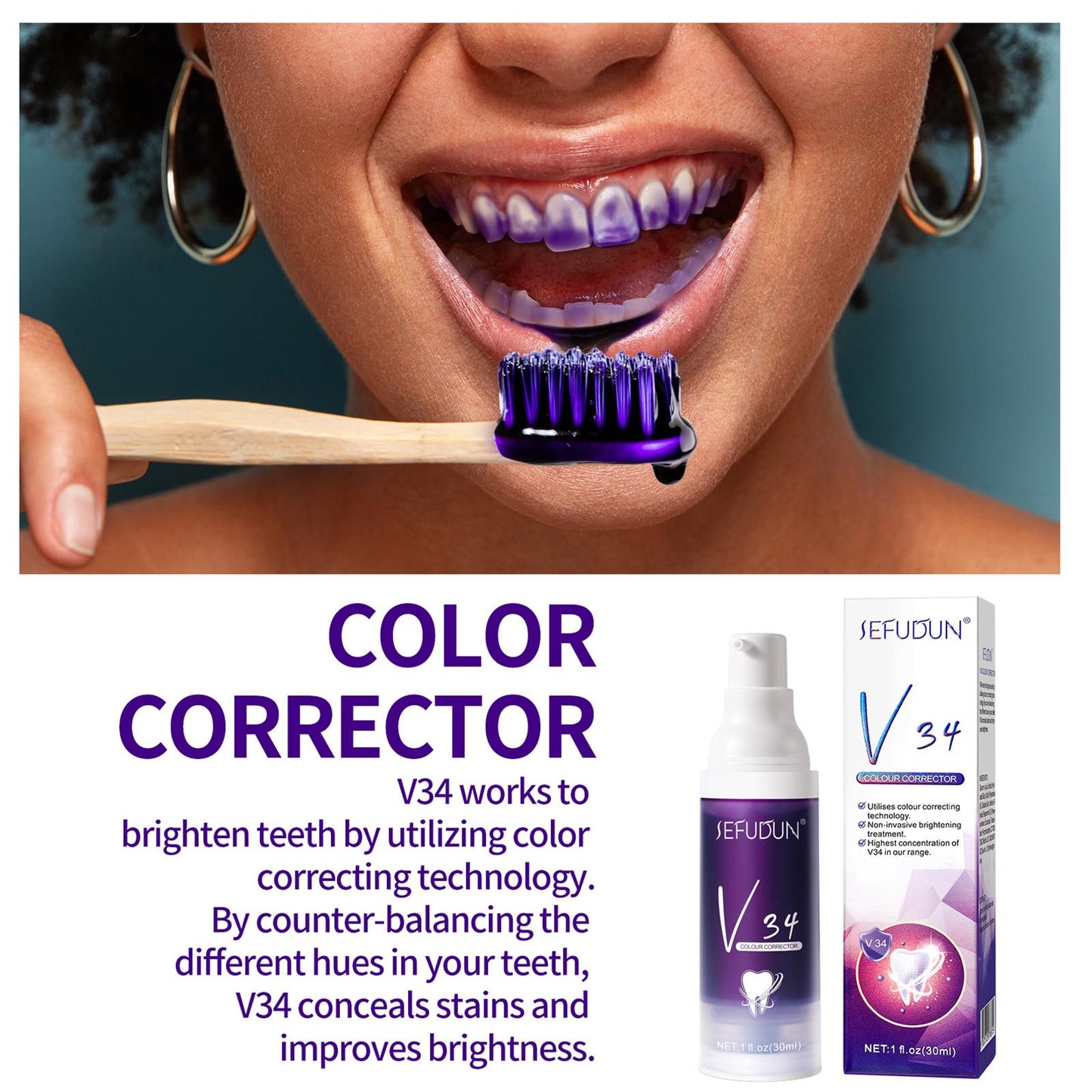 UltraBright Smile Enhancer - Color Correction Toothpaste