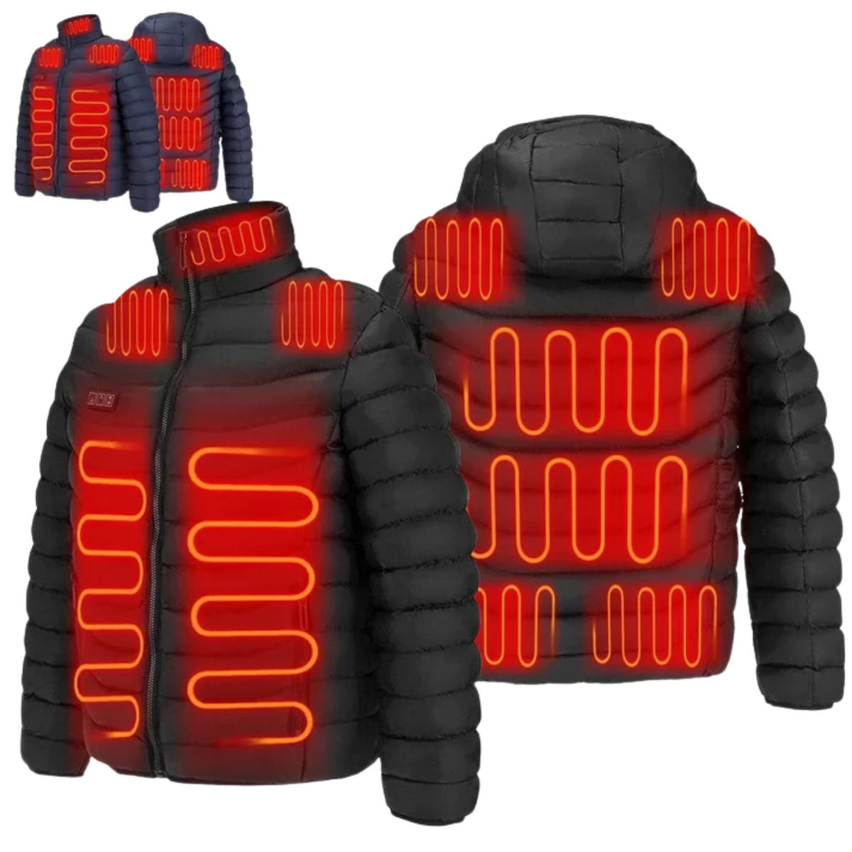 Heated Reversible Jacket for Unisex - Electric Warmth Wear