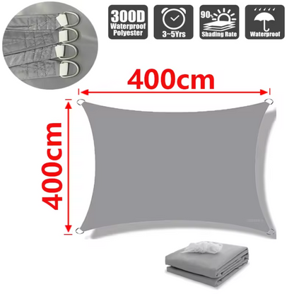 Water-Resistant Shade Sail made of Lightweight Polyester