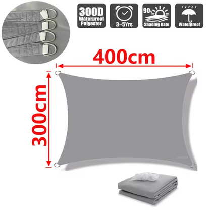 Water-Resistant Shade Sail made of Lightweight Polyester