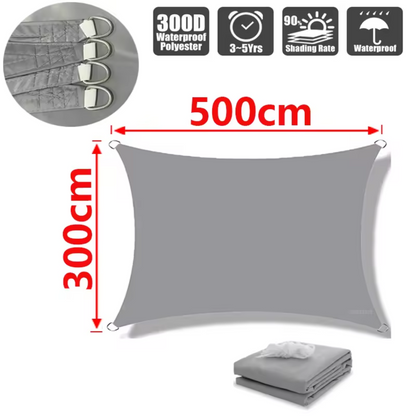 Water-Resistant Shade Sail made of Lightweight Polyester