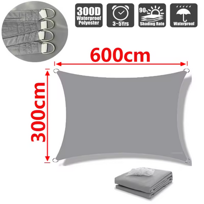 Water-Resistant Shade Sail made of Lightweight Polyester