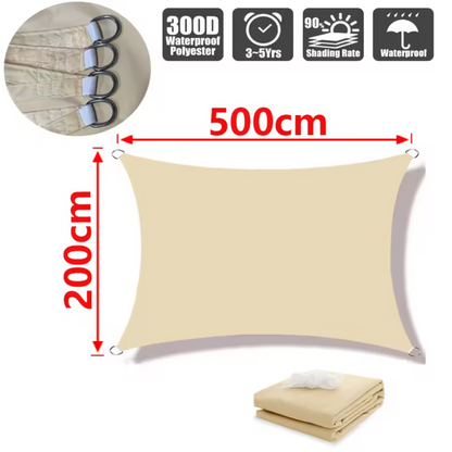 Water-Resistant Shade Sail made of Lightweight Polyester