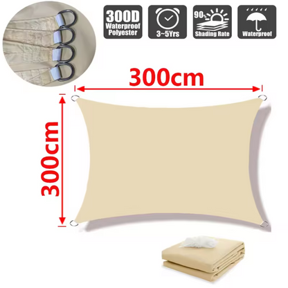 Water-Resistant Shade Sail made of Lightweight Polyester