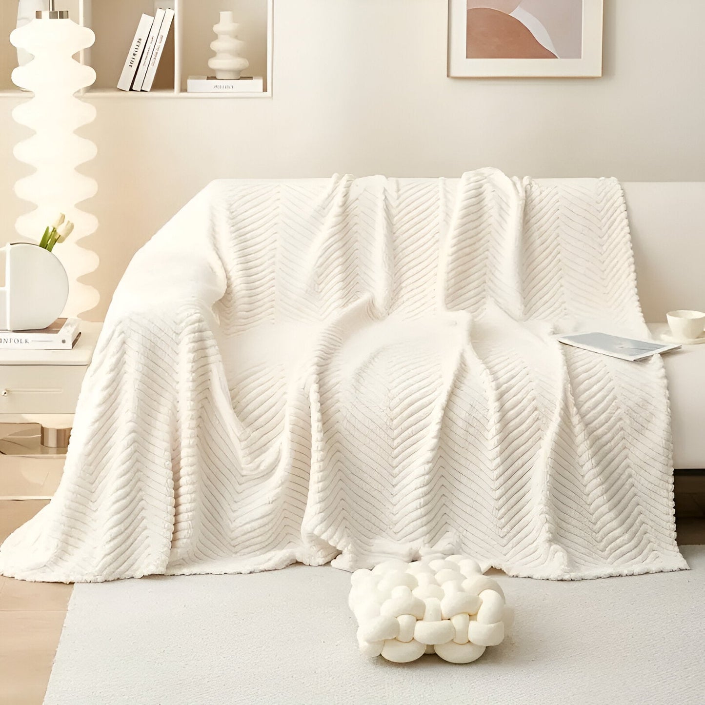 Non-Slip Geometric Sofa Protector - Shields from Pet Hair, Scratches, Stains