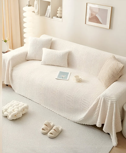 Non-Slip Geometric Sofa Protector - Shields from Pet Hair, Scratches, Stains