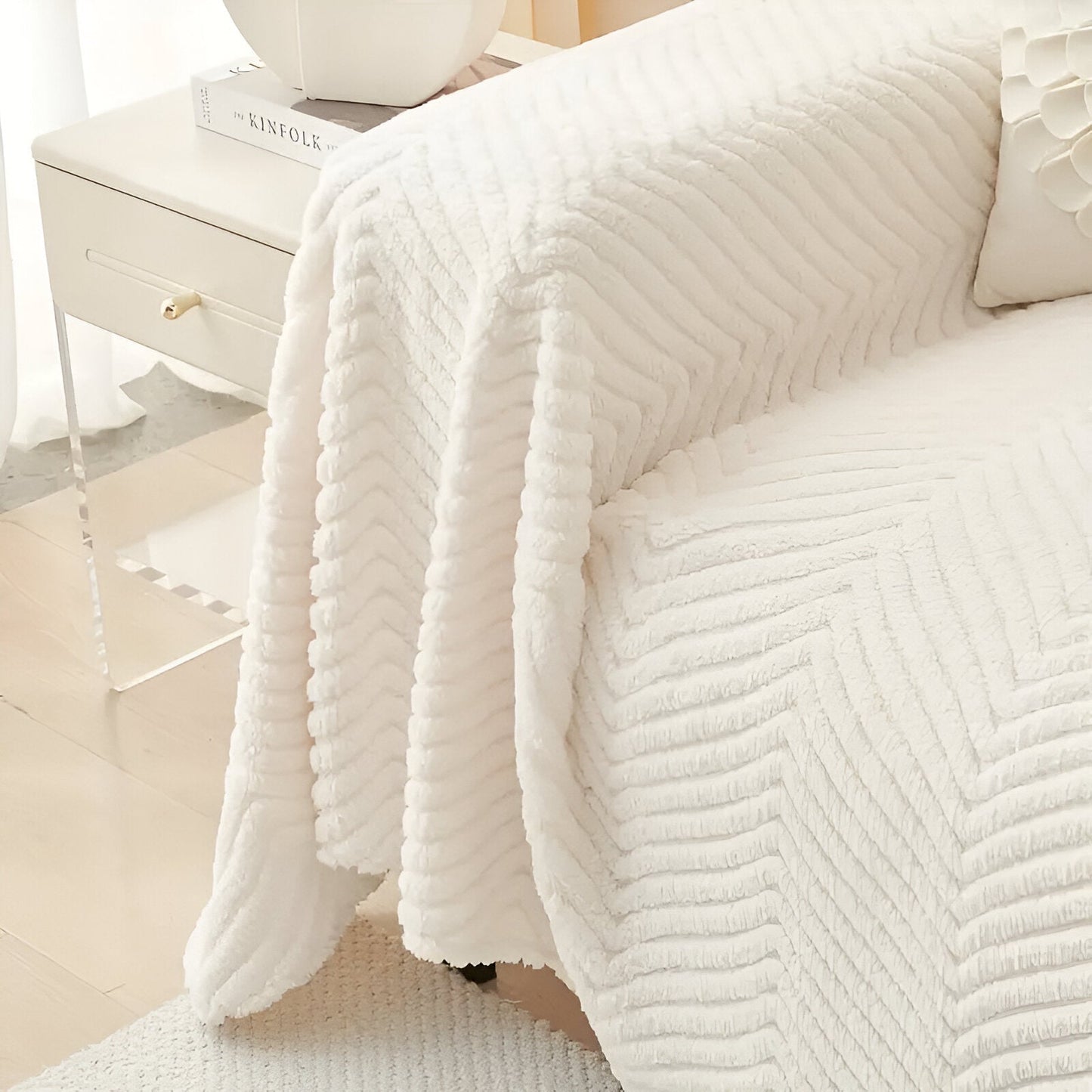 Non-Slip Geometric Sofa Protector - Shields from Pet Hair, Scratches, Stains