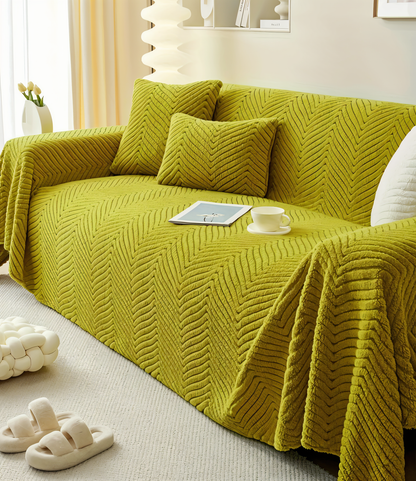 Non-Slip Geometric Sofa Protector - Shields from Pet Hair, Scratches, Stains