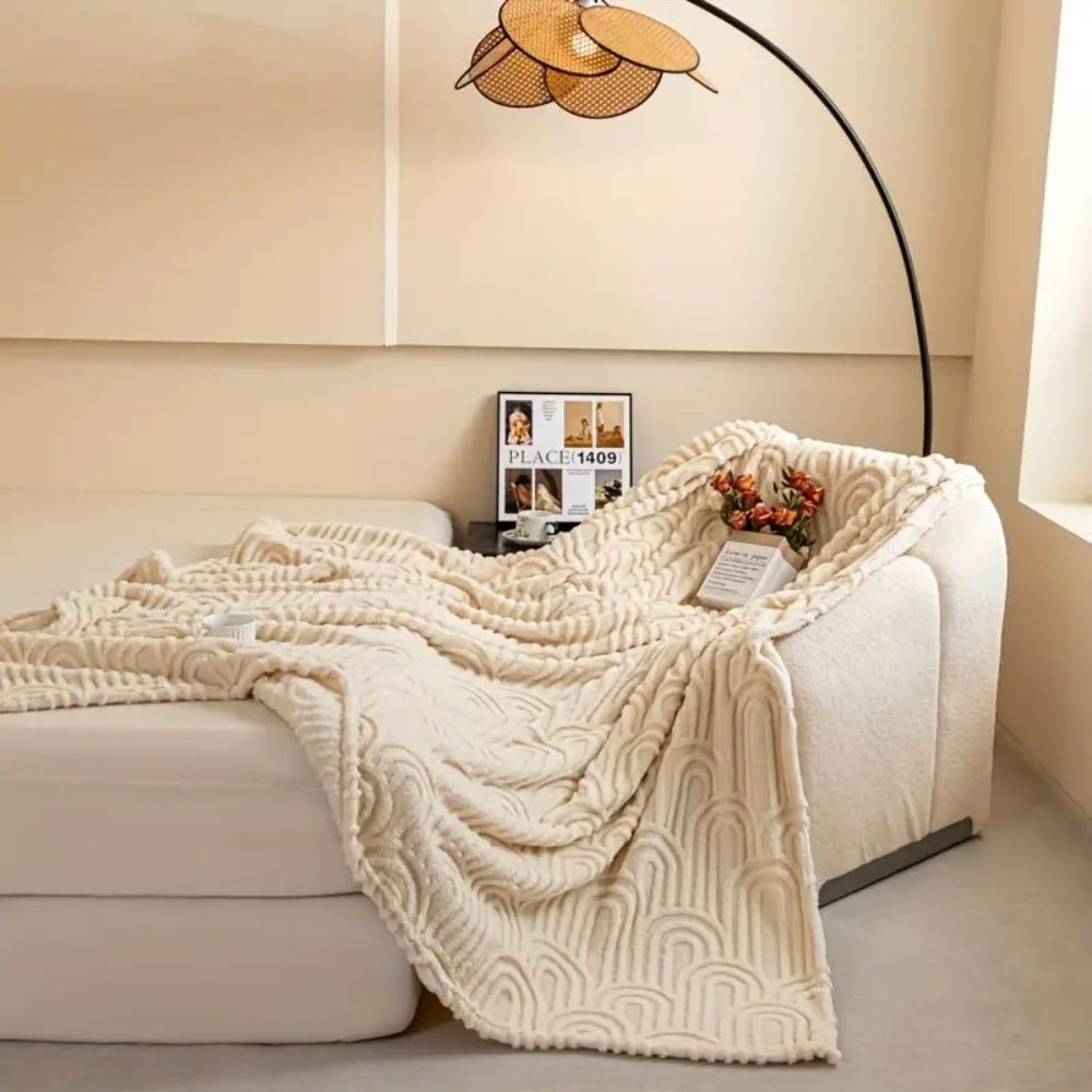 Luxe Haven Textured Throw Blanket