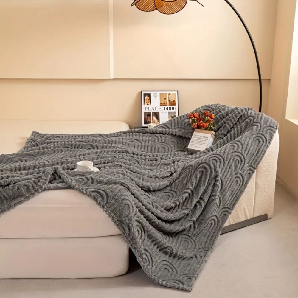 Luxe Haven Textured Throw Blanket