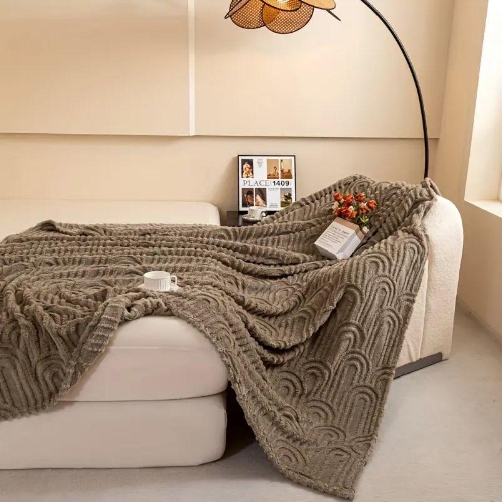 Luxe Haven Textured Throw Blanket
