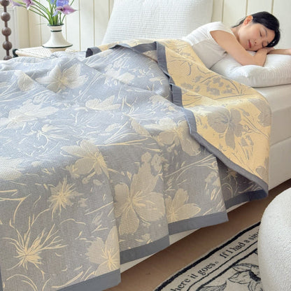 Serenity Bloom Reversible Cotton Blanket for Ultimate Comfort