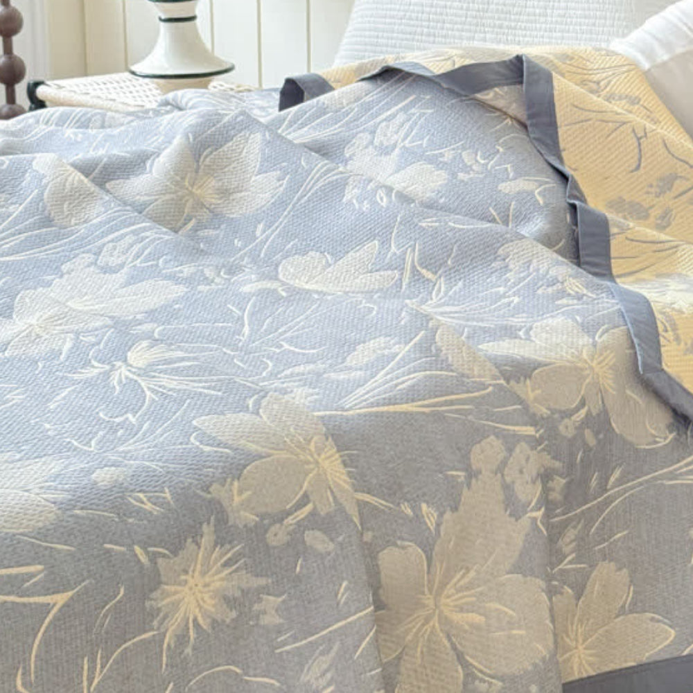 Serenity Bloom Reversible Cotton Blanket for Ultimate Comfort