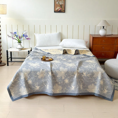 Serenity Bloom Reversible Cotton Blanket for Ultimate Comfort