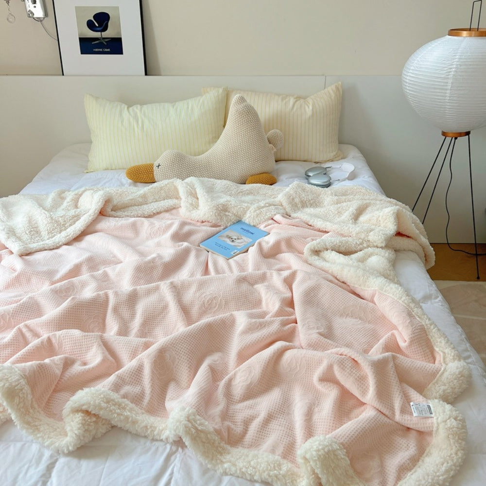 Blissful Bloom Embossed Sherpa Throw