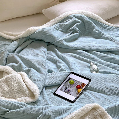 Blissful Bloom Embossed Sherpa Throw