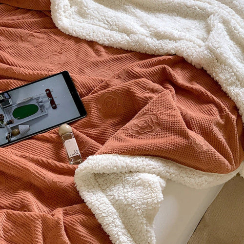 Blissful Bloom Embossed Sherpa Throw