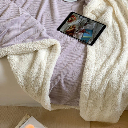 Blissful Bloom Embossed Sherpa Throw