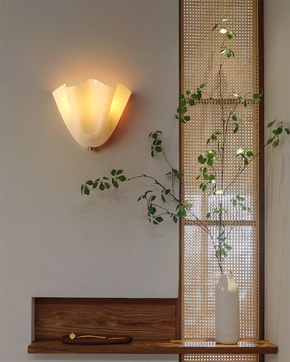 Wall-Mounted Ambient Light with Curved Petal Design