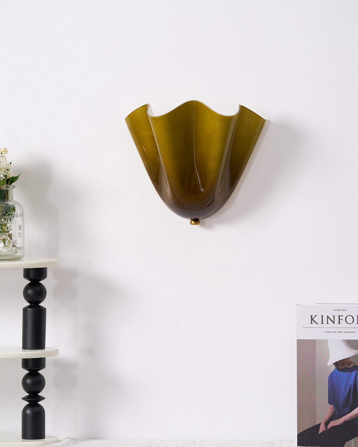 Wall-Mounted Ambient Light with Curved Petal Design