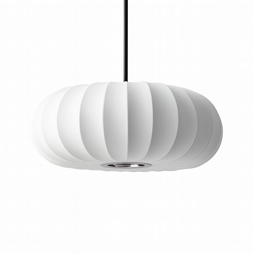 Silk Pendant Ceiling Lamp – Stylish Fabric Shade for Living Room & Bedroom