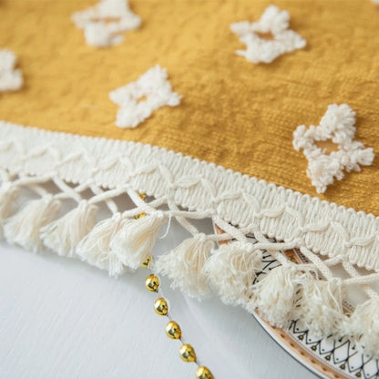 Chic Yellow Tassel Table Cover for Any Occasion