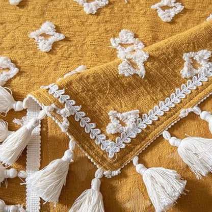 Chic Yellow Tassel Table Cover for Any Occasion