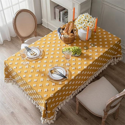 Chic Yellow Tassel Table Cover for Any Occasion
