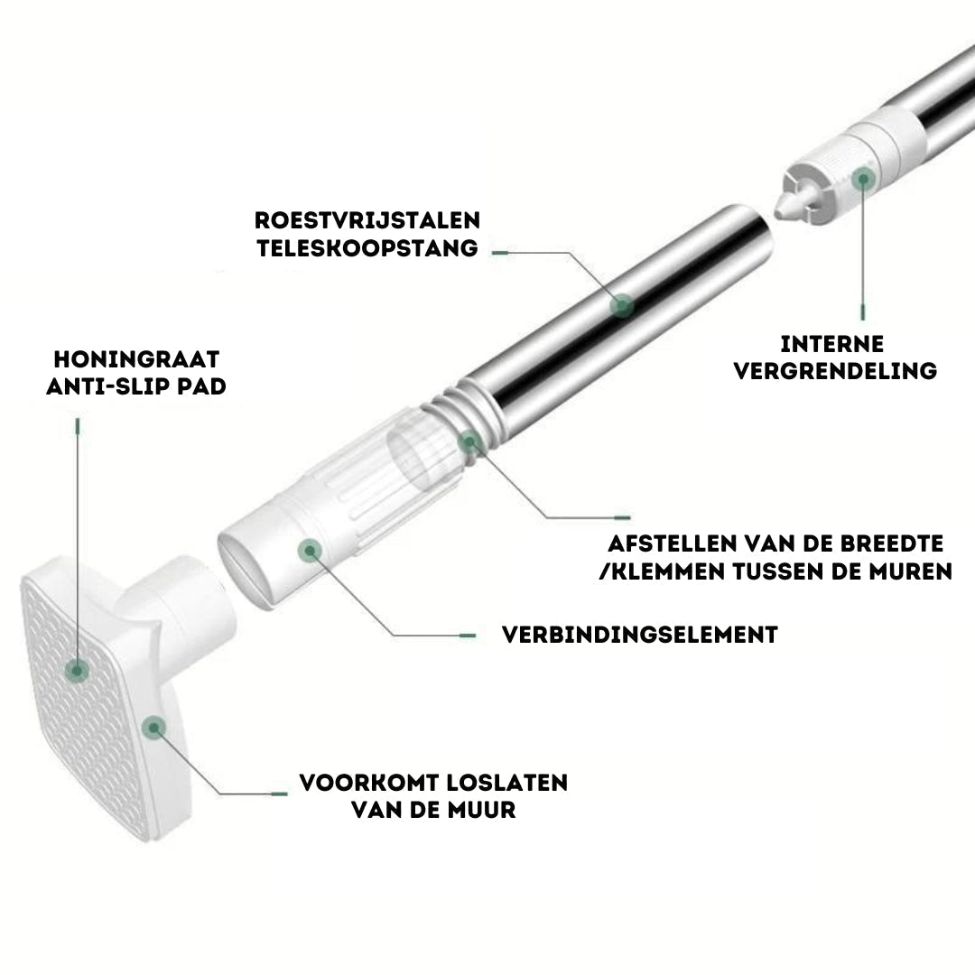 Versatile Hanging Rod for Clothes and Curtains Anywhere