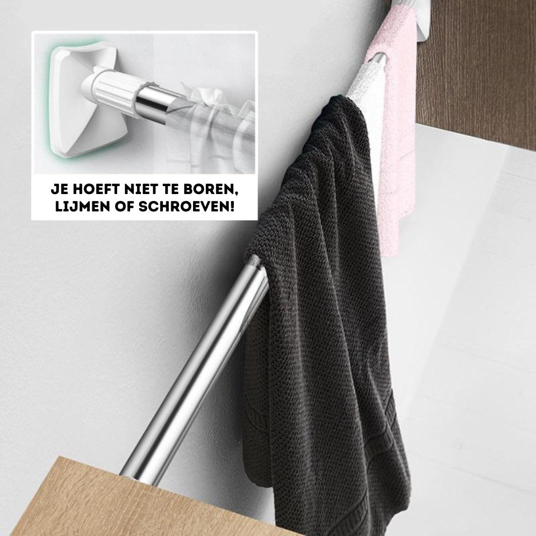 Versatile Hanging Rod for Clothes and Curtains Anywhere