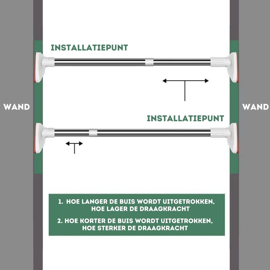 Versatile Hanging Rod for Clothes and Curtains Anywhere