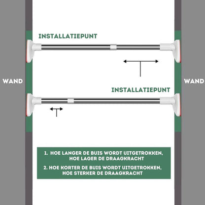 Versatile Hanging Rod for Clothes and Curtains Anywhere