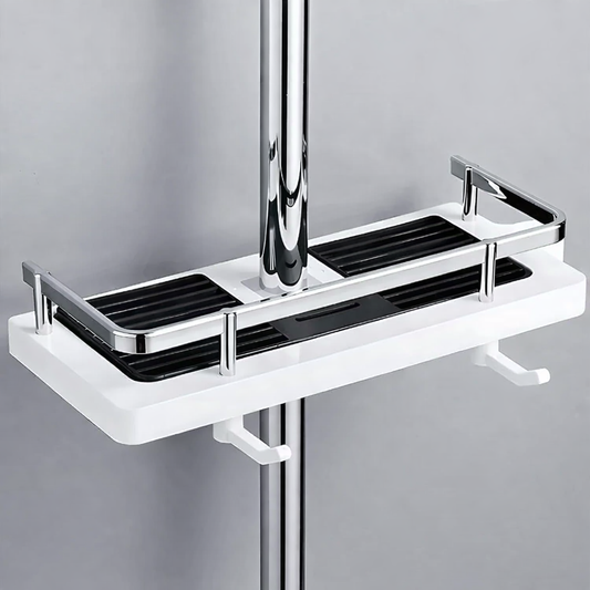 Drill-Free Adjustable Shower Storage Shelf for Bathroom