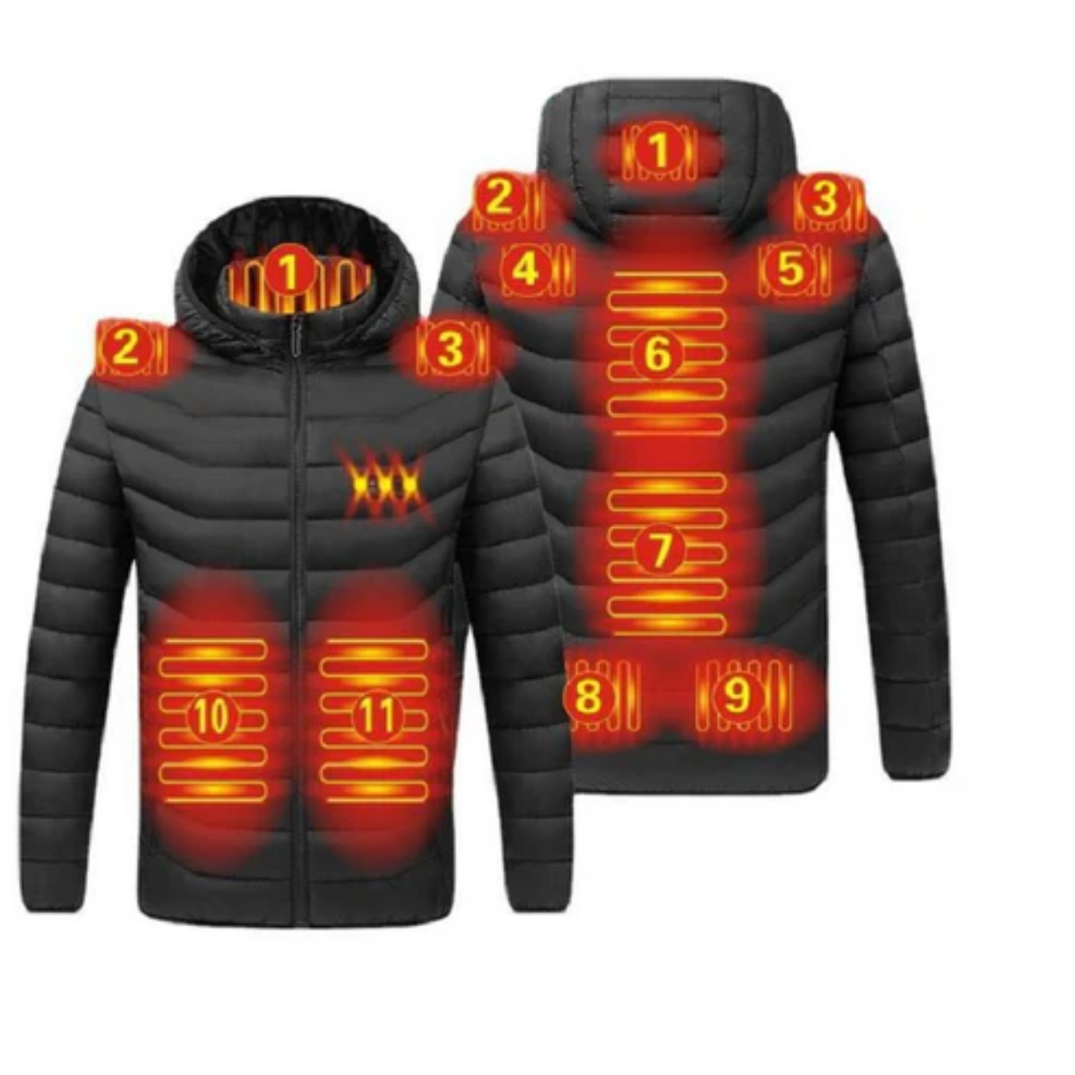 Adjustable Heat Zones Electric Jacket with 11 Heating Levels
