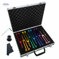 8 Colorful Tuning Forks – Luxurious Aluminum Box (🔥Advantage Package🔥)