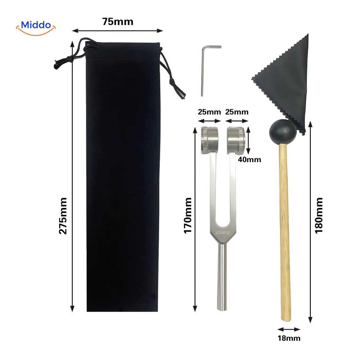 Tuning Fork Set for Frequency Healing up to 528 Hz for Body and Mind