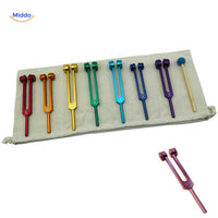 8 Colorful Tuning Forks – Beige Cotton Bag