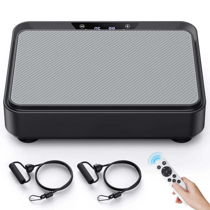 Compact Vibration Fitness Plate – 99 Speed Settings, 9 Workout Modes, Remote & Resistance Bands