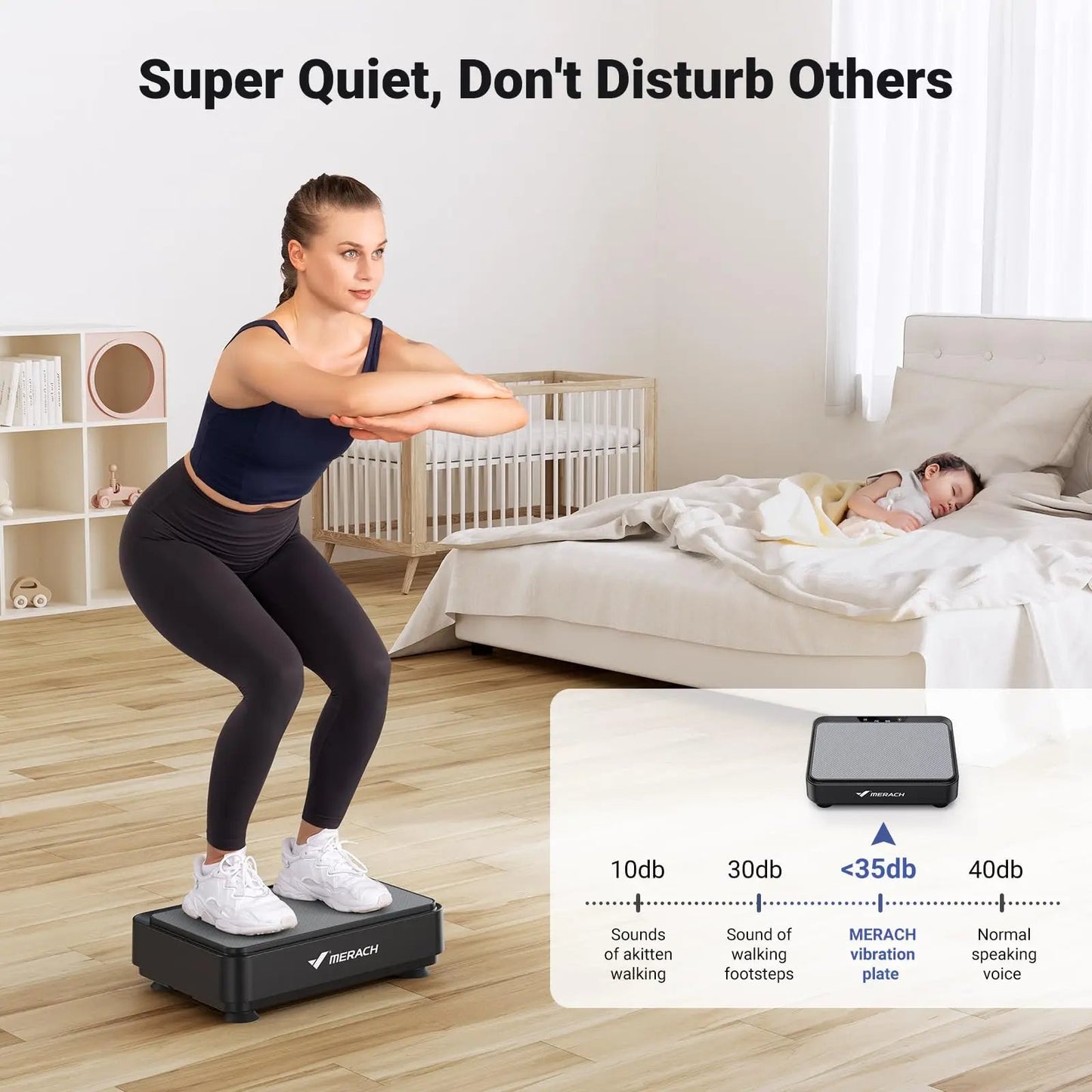 Compact Vibration Fitness Plate – 99 Speed Settings, 9 Workout Modes, Remote & Resistance Bands