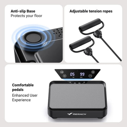 Compact Vibration Fitness Plate – 99 Speed Settings, 9 Workout Modes, Remote & Resistance Bands