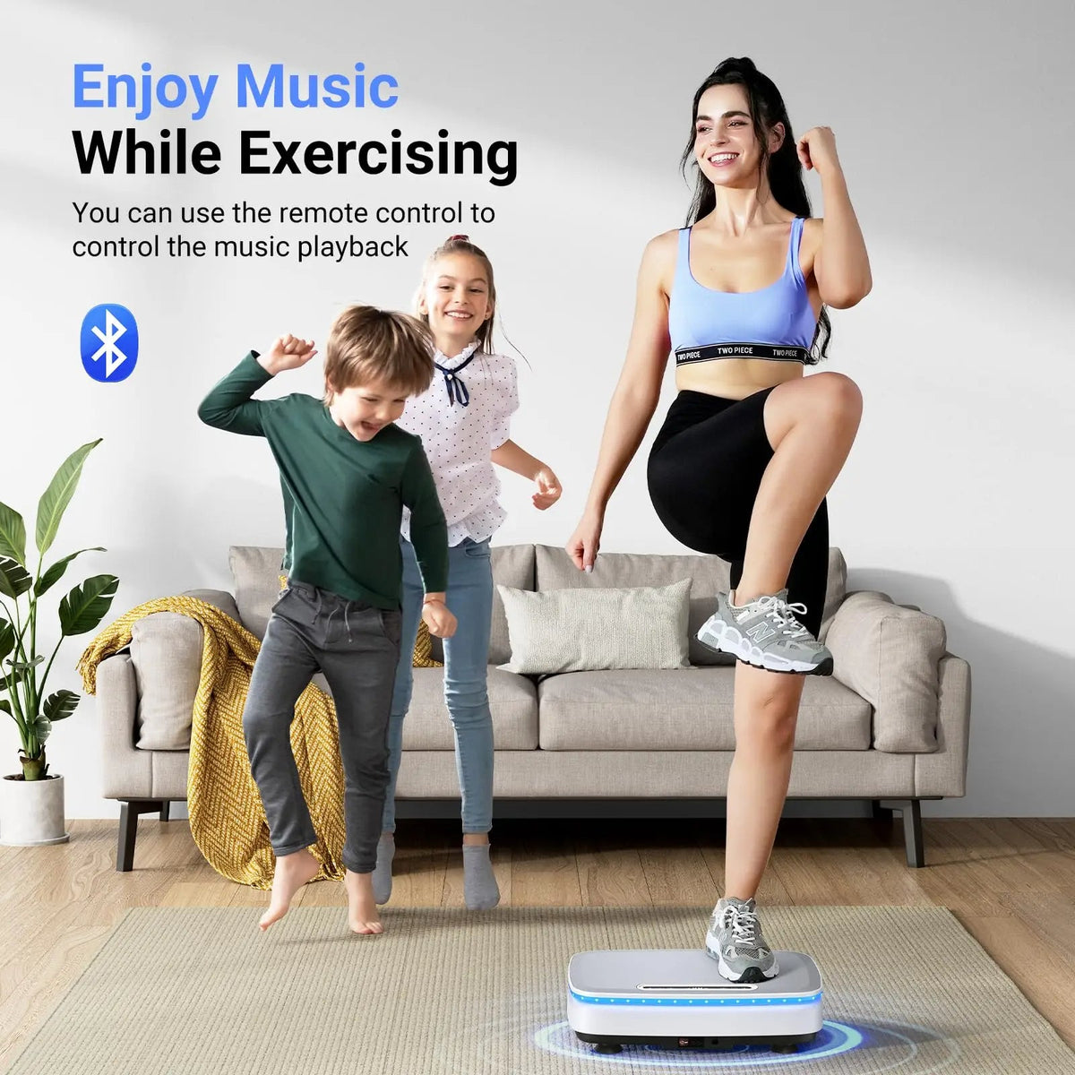 Full Body Workout Platform - 99-Speed Vibration Exercise Machine with Bluetooth & Lymphatic Drainage, 330lb Capacity
